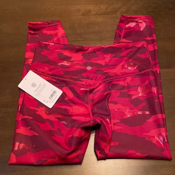 Set Of Athleta Elation Train Printed 7/8 Tight And Ultimate Printed Crop A-C Top - Picture 5 of 7